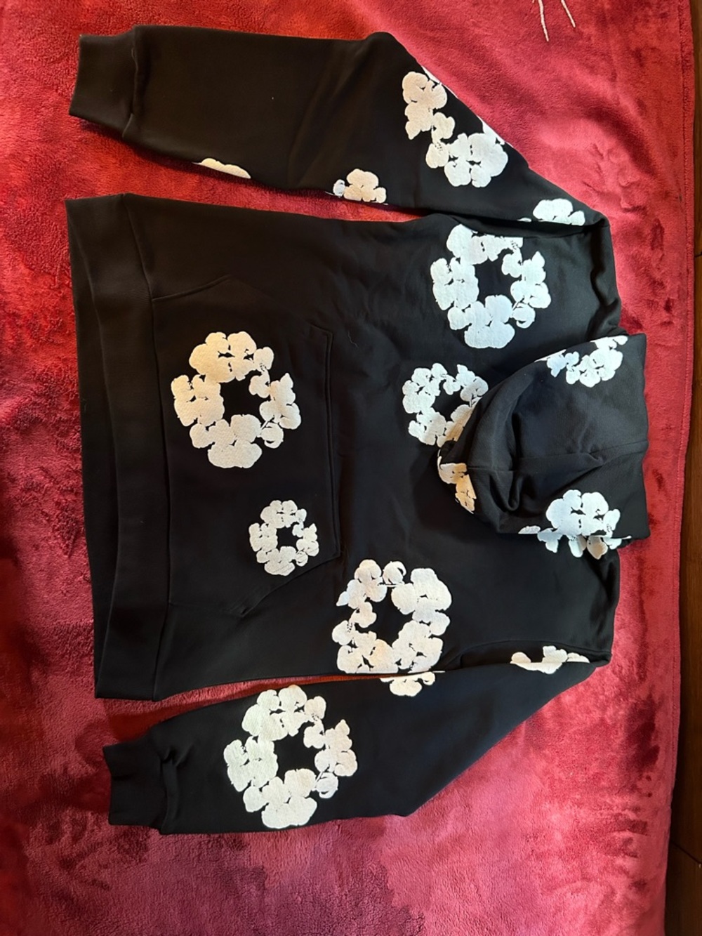 Denim tears black and white hoodie L